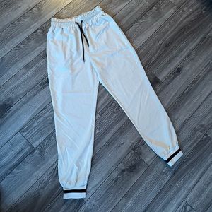 Zara White Joggers with Side Stripes in Small